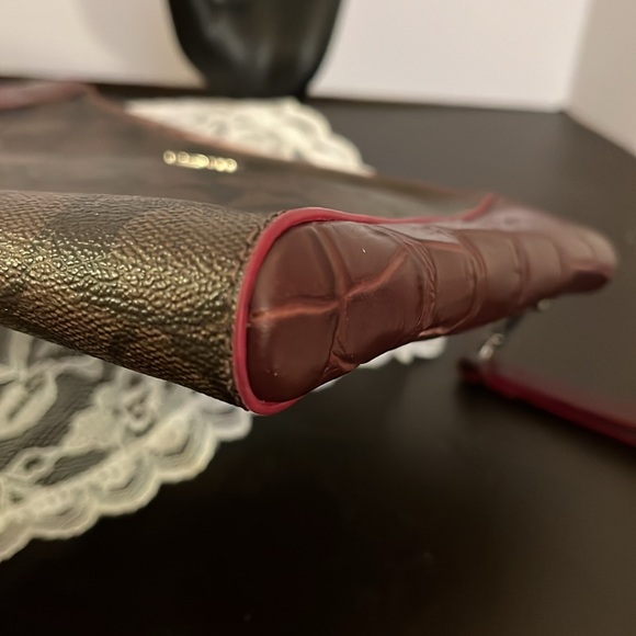 COACH LARGE CLUTCH WRISTLET BROWN - Picture 5 of 9